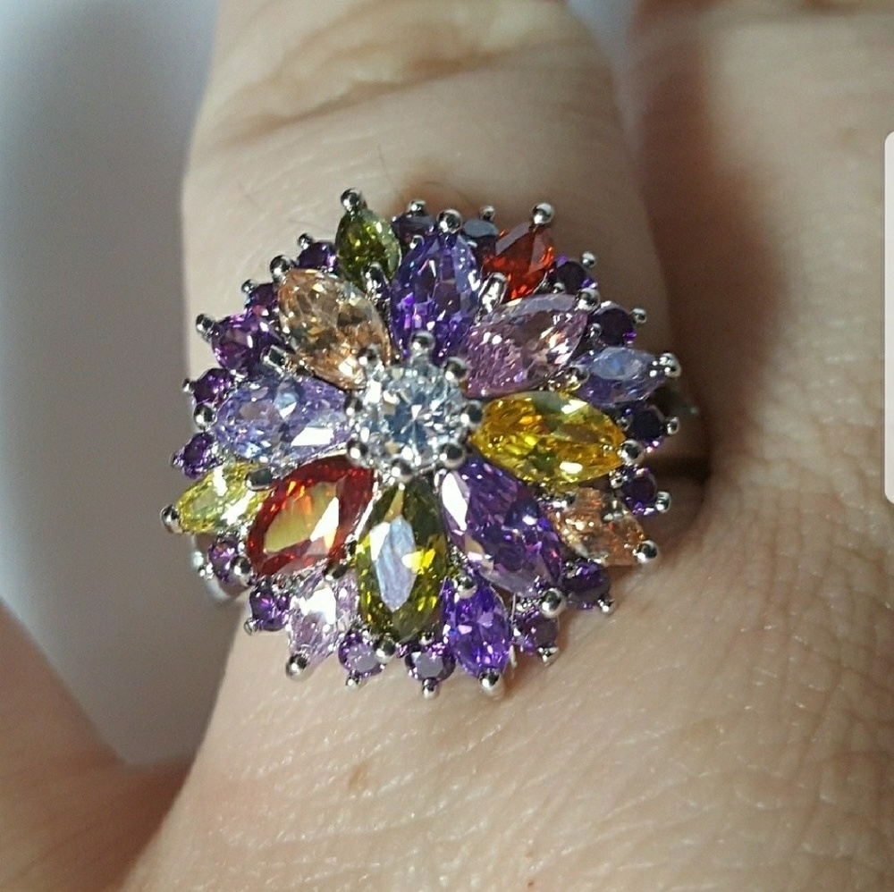 Beautiful 925s Multi-Gemstone Ring - image 2